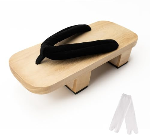 jinwinda Sandales traditionnelles japonaises Geta en bois (bois rouge, système de pointure UE pour adulte, femme, numérique)
