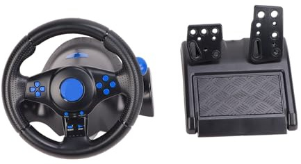 EIMSOAH 7-in-1-USB-Spiellenkrad mit Pedal, Federbelastete Beschleunigungssteuerung, Lebensechtes Design für 360,