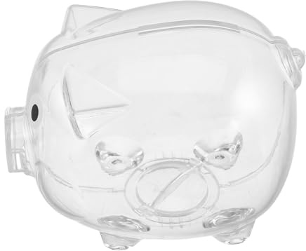 Toddmomy Material Seguro y Fácil Extracción con Forma de Cerdito Transparente 2 Alcancías de Plástico para Niños Decoración para Escritorios y Estantes