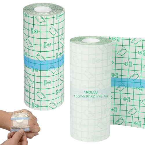 2 rotoli di pellicola per tatuaggi, adatta per trattamenti di tatuaggi, nuoto e uso quotidiano (15 cm x 2 m)