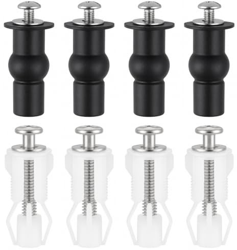 Amlif 8PCS Toilet Seat Fittings Kit, Universal Hinge Bolts Replacement | 8-Piece Set, Universal Fit, Toilet Seat Fittings, Hinge Bolts, Blind Hole Mounting, Replacement Parts