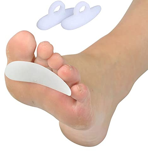 PEDIMEND Silicone Gel Hammer Toe Straightener (Pair - 2PCS) - Single Loop Toe Pad - Stretches & Aligns Toes - Toe Separators for Overlapping - Improve Foot Strength - Unisex - Foot Care