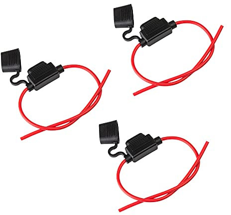 ECENCE 3x Portafusibles standard para Coche Barco LORRY Moto Caravana portafusibles fusible plano para turismos soporte 14AWG