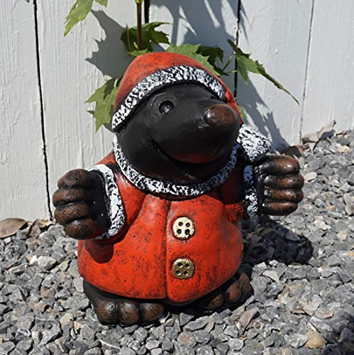 Maulwurf als Gartenzwerg Figur Statue Skulptur Schlafanzug witzig Dekoration Deko Außenbereich