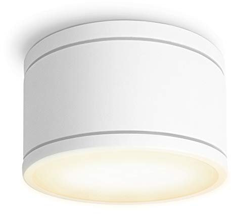 SSC-LUXon CELI-WX Aufbauspot dimmbar flach IP44 für Außen & Bad mit GX53 LED 6W warmweiß - Aufbau LED Strahler weiß rund 230V
