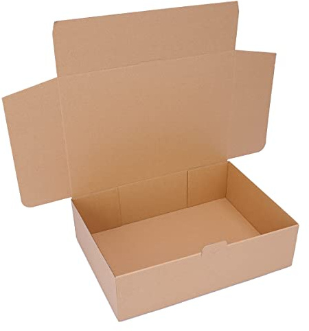 förpackning vikbara lådor 430 x 310 x 120 mm brun (yttermått 440 x 320 x 125 mm) WP L fraktkartong DHL kartong Hermes DPD GLS förpackning (100 stycken)