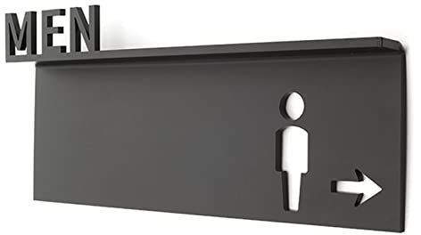 WC-Schilder, WC-Schild, WC-Schilder, WC-Schilder, WC-Schild, Männer und Frauen, WC-Identifikationsschilder mit Pfeil, 3D-erhöhte Symbole, Badezimmer-Türschilder für Büros, Unternehmen und Restaurant