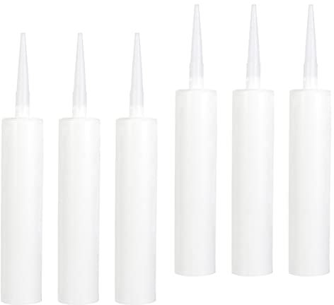 Hemobllo 6pezzi Tubi Di Sigillante in Plastica Ricaricabili Tubi Vuoti Per Colla Da Vetro Per Porte Finestre Cucine e Bagni Facilitano Applicazione Di Mastice e Sigillante