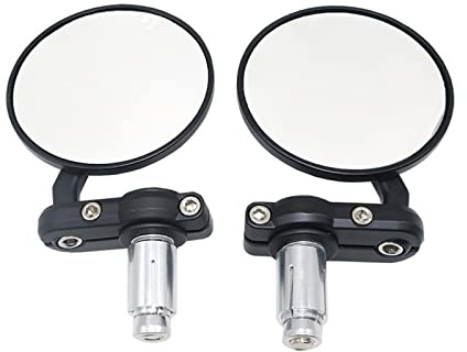 GESMOS Motocicleta Espejo Retrovisor Espejos Laterales Espejo Redondo para Extremo Manillar La Motocicleta Retrovisor Retrovisor Lateral Espejo Convexo para Motocicleta Compatible con Barras Manillar