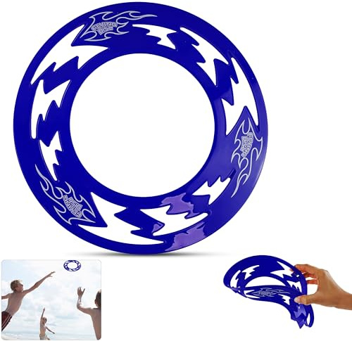 SRV Hub 1x Blue Super Light Speed Skimmer, Laser Cut Flying Frisbee Throw and Catch Toy, Kids Adults Outdoor Beach Garden Flying Disc Frisbee Ring Size - 22.5cm (Dia)