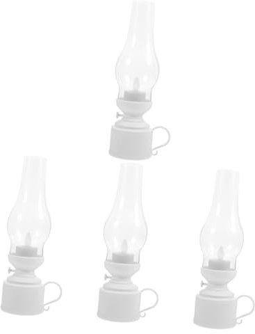 IMIKEYA 4 Stück Retro Petroleumlampe Batteriebetriebene Campinglampe LED Vintage Laterne Vintage Petroleumlampe Öllaterne LED Petroleumlicht Rustikale Öllampe Petroleumlaterne