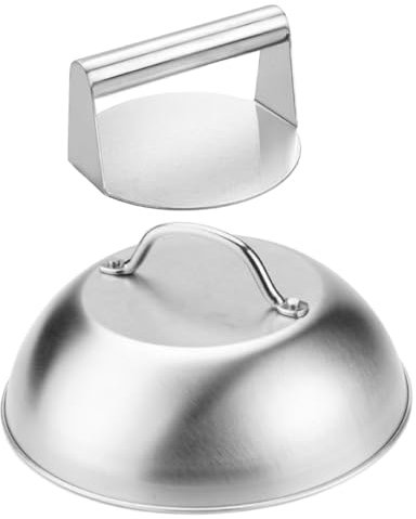 TOPBATHY Edelstahl Burger Presse Mit Deckel Spülmaschinenfest Kompakt Und Robust Für Gleichmäßige Patty-formen Küchenutensil Für Haushaltsgrills Und Fleischpressen Praktisches Bbq-zubehör