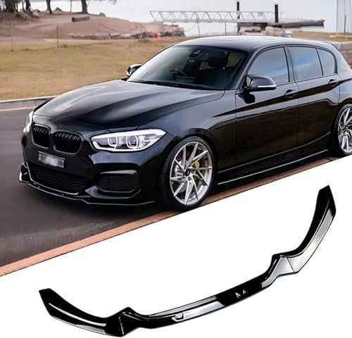 KUYHYNDEW Auto Frontspoiler für BMW Série 1 F20 F21 MPack M118i M120i M135i 2015-2019, Auto Front Stoßstangen Spoiler Splitter, Frontlippe Spoiler Kit Auto Zubehör,Black