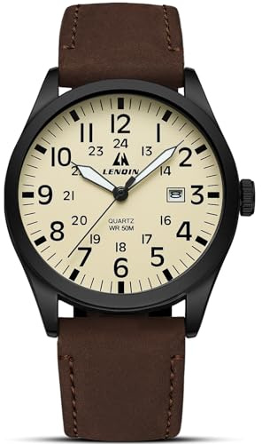 LN LENQIN Reloj Hombre Relojes Militar Campo Reloje Analógicos De Cuarzo para Hombres Relojes De Pulsera Impermeables con Fecha Correa De Nailon Reloj Deportivo Táctico Militar