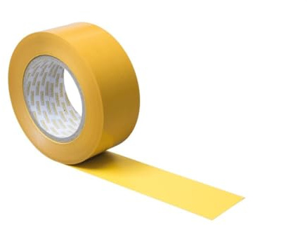 ORGATEX LongLife Bodenmarkierungsband selbstklebend, 75 mm, Gelb | Robustes PVC; für Wege, Arbeitsbereiche und Gefahrenzonen; für glatte bis leicht raue Böden