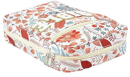 Ghjkldha Bibelfodral kvinnor, blommig tyghållare, ficka med dragkedja, 20 x 25 x 7,7 cm, skyddande förvaringsväska, estetisk design, perfekt för flickor, tonåringar, damer, resor, kyrka, Röd