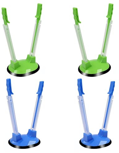 4 Pieces Freezer Bag Holder Stand, Sandwich Food Prep Bag Holders, Adjustable Bags Holder,Suitable for Kitchen (Blue and Green)