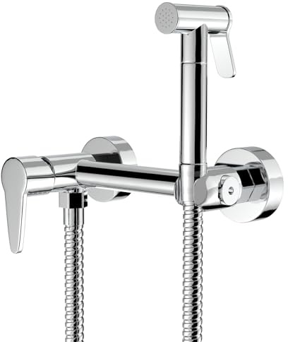 M METERXITY Warm Water Bidet Sprayer for Toilet, Stainless Steel Handheld Bidet Sprayer for Female Wash and Bathing Pets, Bidet Attachment [Silver]