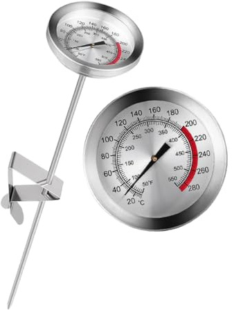 Anneome Termometro per Frittura Acciaio Inossidabile Temperatura per Bbq e Carne Misuratore Preciso per Cottura Liscia e Resistente per Grigliate e Fritture