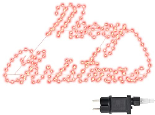 vidaXL Weihnachtsschild 216 LEDs Rot 99 x 55 x 13 cm Eisen