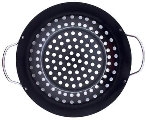 VANZACK Plaque De Cuisson pour Barbecue Rôtissoire Antiadhésive Plat à Griller Rond avec Poignée pour Viandes Légumes