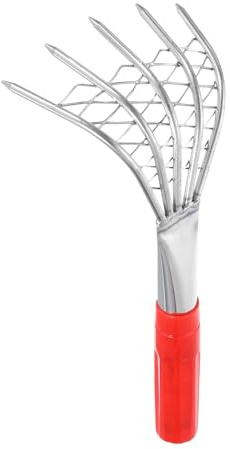 QUARKZMAN Rastrello Per Vongole 25 Cm Piccolo Rastrello Per Scavare Vongole Rastrello Per Terreno Con Manico Ergonomico Per Scavare Frutti Di Mare Giardinaggio Coltivazione Cortile