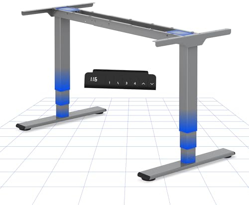 FLEXISPOT E1 MAX Estructura Escritorio Elevable Eléctrico con 2 Motores y 3 Patas Marco Escritorio Elevable Ajustable en Altura de Acero con 4 Funciones de Memoria 60-125CM(Marco en Gris)