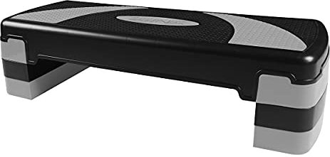 SportVida Stepper per aerobica – Stepper per allenamento a casa – Stepper Fitness – Attrezzi fitness per palestra – Step Bench regolabile in altezza – Molte varianti (grigio 3 altezze)
