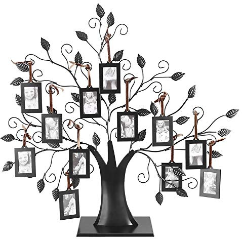 Duokon Las fotos familiares de metal de moda enmarcan el árbol de la exhibición con la decoración del hogar de los marcos de las imágenes de la ejecución(M)