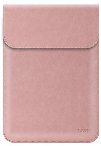 TECOOL Funda para Portátil 13-13.3 Pulgadas, Bolsa de Cuero Portátil Protectora Sleeve para Macbook Air 13 Macbook Pro 13, 2021 2022 MacBook Pro 14 M3 M2 M1, Surface Laptop 5-1 etc - Rosa