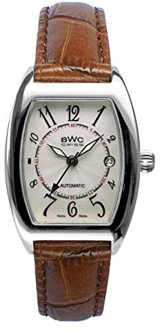BWC Swiss Montre analogique automatique pour femme avec bracelet en cuir 200075004, Lanières