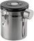 Café Olé CC-500S Stainless Steel Bean & Ground Coffee Storage Canister, 500g | Day/Date Tracking Dial, Measuring Scoop, Airtight Vacuum Seal, Silver