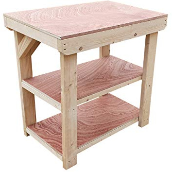 Express Wooden Workbench - Multiple Options Workmate Range - Double Shelf (4ft Eucalyptus Hardwood Material)