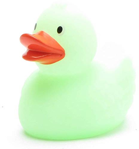 Duckshop Glow in The Dark Badeente - grün I Quietscheente I L: 7,5 cm