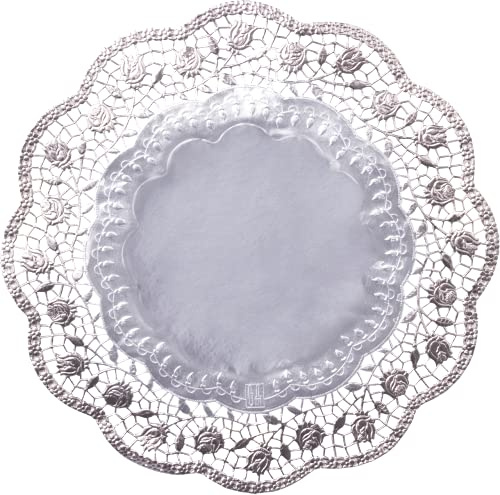 Demmler Tårtdekoration/tårtunderlägg/tårtspetsar – rund – olika storlekar – estetiskt underlag för tårtor och kakor – guld eller silver – 100 stycken – Made in Germany (silver, 36)