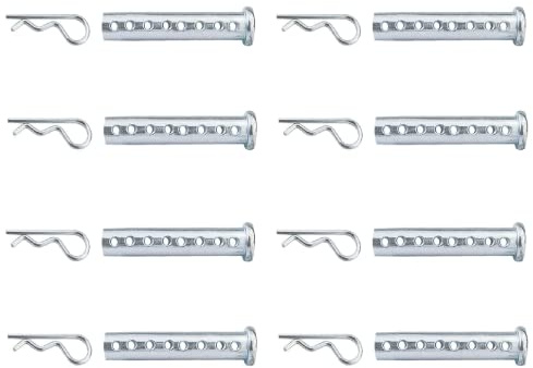 Heavy Duty Adjustable Clevis Pin ,Fastener Tool Size 1/2 x 2inch Zinc Steel 8 Holes W/ Matching R- Clip (8)