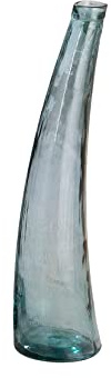 GILDE Vase Corno Petrol aus recyceltem Glas Europäische Herstellung H: 80 cm Ø 20 cm 39197