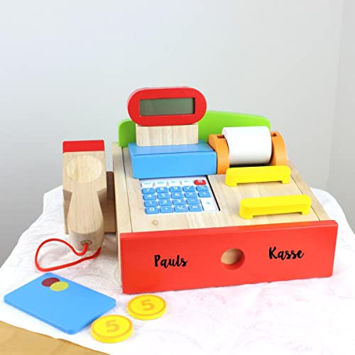 Kaufladen Kasse aus Holz personalisierbar