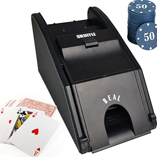 Automatische Spielkartenmischmaschine, professionelle elektronische Zwei-in-Eins-Mischmaschine, Stromversorgung/Batterieversorgung, geeignet für Familienfeiern/Clubs/Pokerspiele/Casino/Händler
