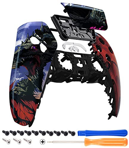 eXtremeRate Roaring Dragon Touchpad Front Housing Shell Compatible with ps5 Controller BDM-010 BDM-020 BDM-030,DIY Replacement Shell Custom Touch Pad Cover Compatible with ps5 Controller (ZPFT1074G3)