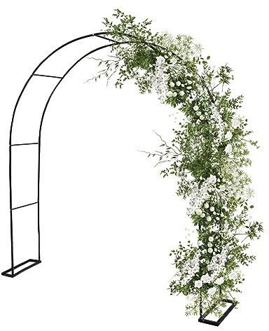 Arco di rose per giardino, piante rampicanti, 180 x 220 cm, arco di rose in metallo nero, decorazione esterna di nozze compleanno