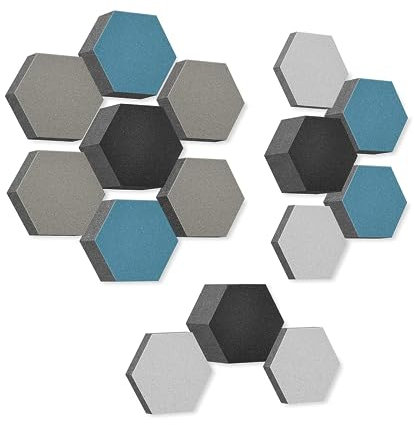 platino24 Akustikpaneele 15 Elemente STUDIOline Wabe 3D I Ø 200mm Akustikplatten extra hohe Schalldämmung & breites Absorptionsspektrum I Akustikschaumstoff 30-100mm mit farbiger Akustikbeschichtung