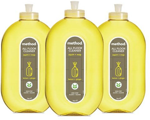 Method Multipurpose, Floor Liquid Cleaner, Gently Cleans and Shines, Fresh and Vibrant Lemon And Ginger Scent, Pack of 3, 739ml
