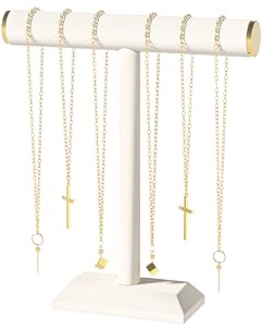 Adugay Halskettenhalter, Halsketten-Display zum Verkauf, Schmuckbaum-Organizer für Mädchen, Halsketten- und Armbandaufhänger für Damen, hängender Halsketten-Aufbewahrungsständer (Beige)