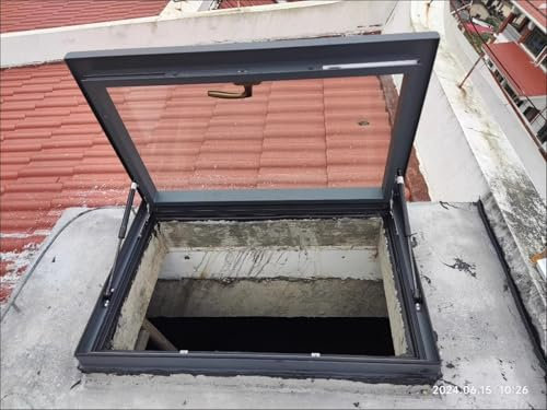 Lucernario quadrato per tetto, cantina, illuminazione diurna, piccole finestre domestiche per cucina, bagno, loft, ideale per capannoni, magazzini e serre, dimensioni 66 x 55,9 cm