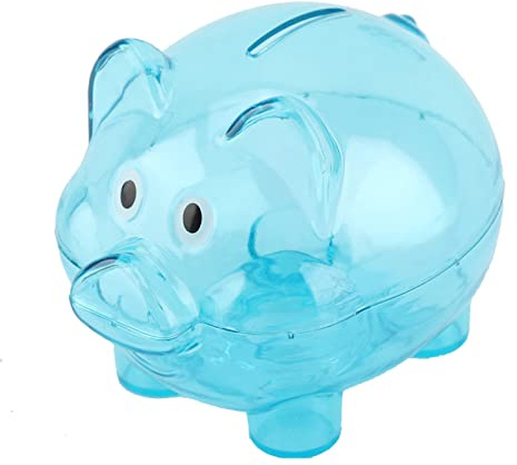 Salvadanaio a Forma di Maiale dei Cartoni Animati, Insegna Ai Bambini a Risparmiare Denaro, Plastica Trasparente con Monete Sparse, Adatto Come Salvadanaio in Resina (S)