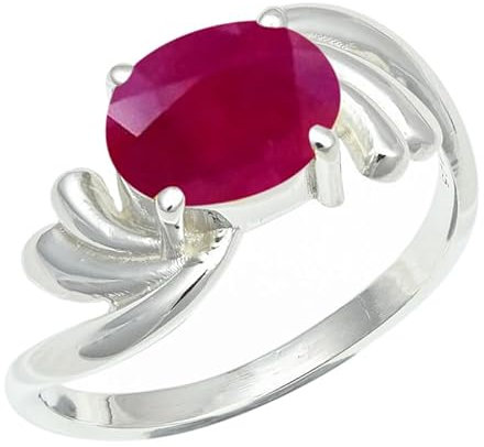 Im Labor gezüchteter Rubin Edelstein Bandring 925 Sterling Silber Bandring Herren und Damen Bandring Handgefertigter Schmuck JSR-1259AM26_(72 (22.9))