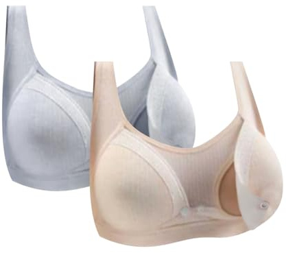 Arestory 2 Pack Women's Nursing Bra Warehouse UK Deals Maternity Bra Cotton Breastfeeding Bras Seamless Wireless Night Sleep Bralette Front Open Underwear Sports Bras Comfortable Wirefree Bralettes