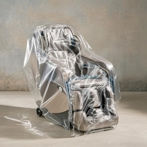 vctops Heavy Duty Plastic Chair Cover with Elastic Band Waterproof Dustproof Clear Chair Covers Anti Pet Dog Scratching Furniture Protector Moving Bags for Recliner Armchair - 51x27x43