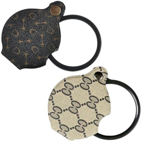 2 Pièces Nouvelle Loupe à Main Pliable, Mini Loupes 15x Loupe de Poche, Loupe de Lecture Pliante, pour la Lecture, Les Livres, Les Journaux, Les Cartes, Les Bijoux, La Réparation de Bijoux